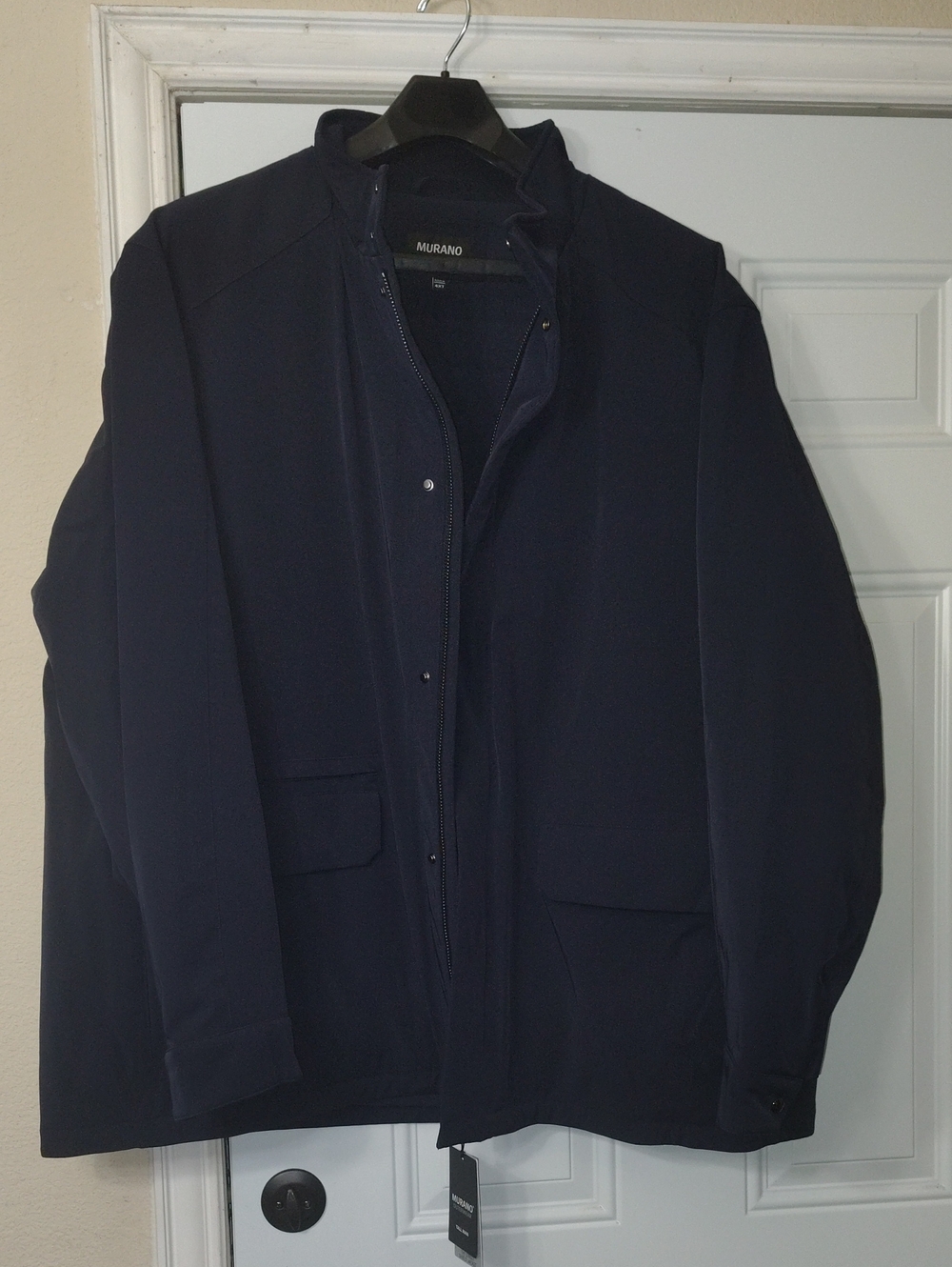New Murano Men's Dark Navy Zip-Front Lightweight Jacket 2XB
